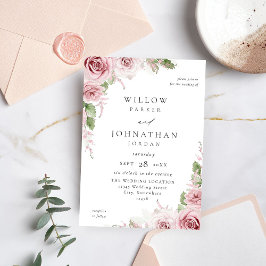 Blush Pink Floral Wedding V2 Einladung