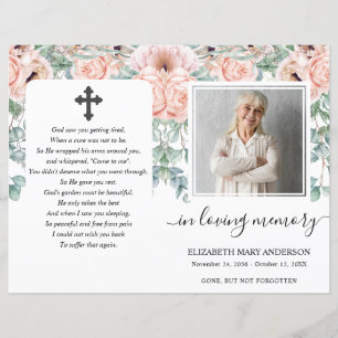 Blush Pink Foto Beerdigung Volles Programm