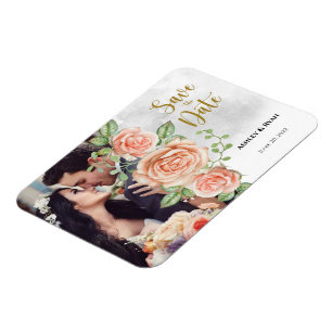 Blush Pink Foto Hochzeit Speichern Sie das Datum Magnet