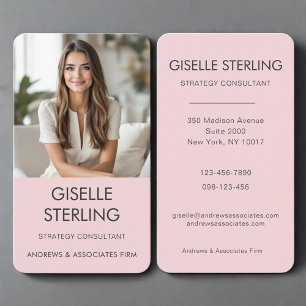 Blush Pink Foto Professional Visitenkarte