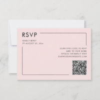 Blush Pink Foto QR Code Hochzeitsszenierung RSVP U