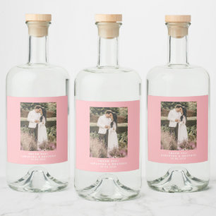 Blush Pink Foto Vielen Dank für Ihre Hochzeit Alkoholflaschenetikett