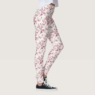 Blush Pink Frühjahr Rustikale Bohemische Blüte Leggings