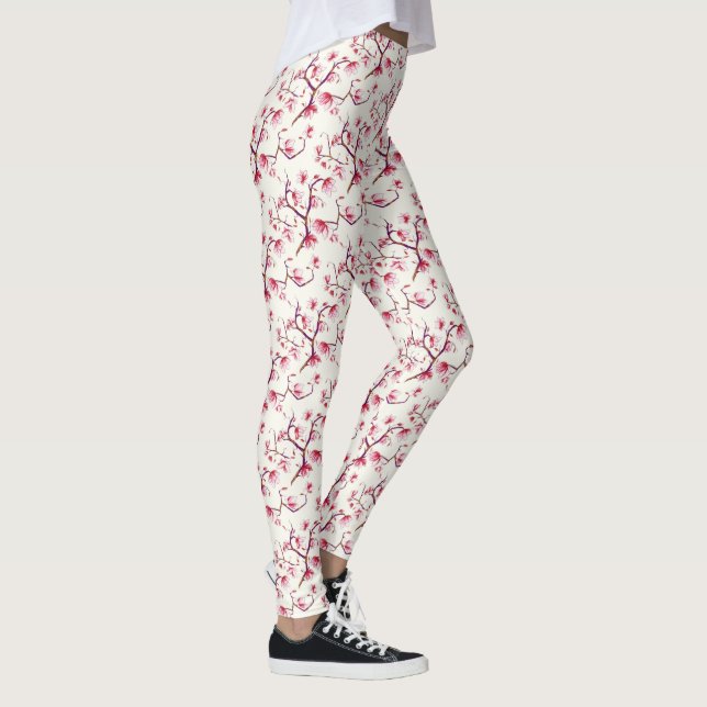 Blush Pink Frühjahr Rustikale Bohemische Blüte Leggings (Rechts)