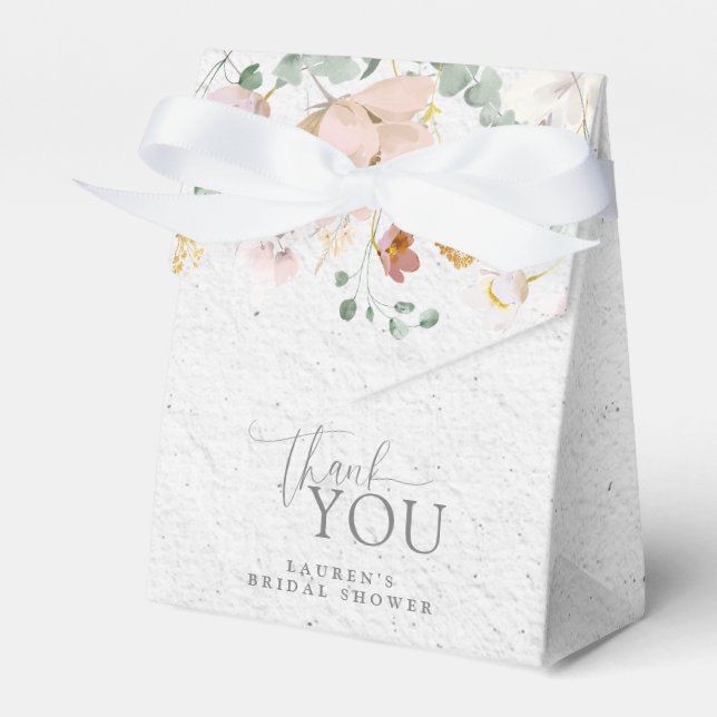Blush Pink Garden Blume Brautparty Vielen Dank Geschenkschachtel (Vorderseite)