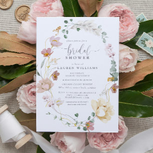Blush Pink Garden Blume Skript Brautparty Einladung