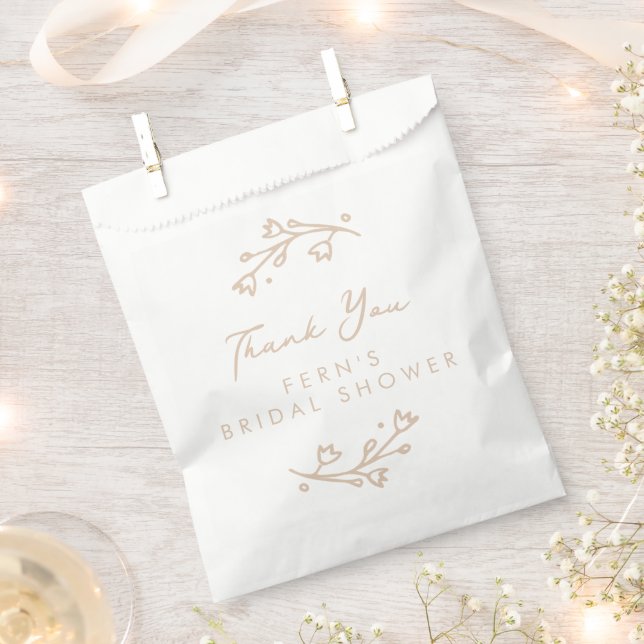 Blush Pink Garden Floral Brautparty Vielen Dank Geschenktütchen (Ausgeschnitten)