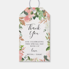 Blush Pink Garden Floral Wedding Vielen Dank Geschenkanhänger