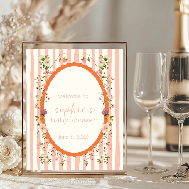 Blush Pink Garden Wreath Baby Dusche Begrüßungszei Poster (Von Creator hochgeladen)