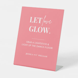 Blush Pink Gelassen Liebe Glow Wedding Sign Sockelschild