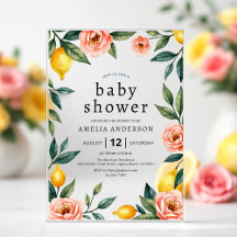 Blush Pink Gelb Lemon Zitronenfrüchte Babydusche