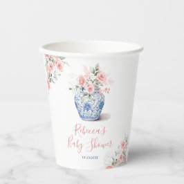 Blush Pink Ginger Jar Chinoiserie Dusche Pappbecher