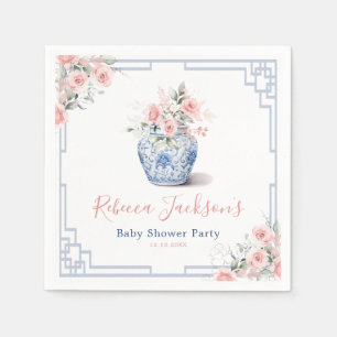 Blush Pink Ginger Jar Chinoiserie Duschpapier Serviette
