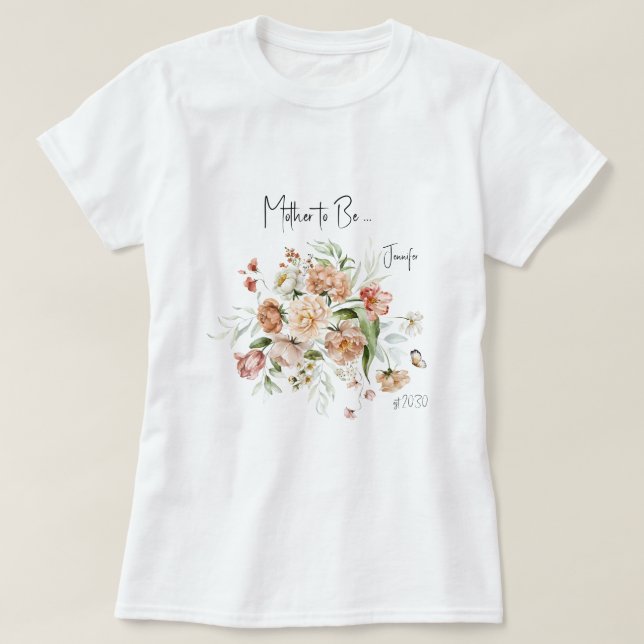 Blush Pink Girl Baby Dusche T-Shirt (Design vorne)
