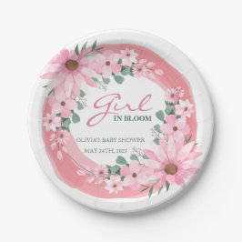 Blush Pink Girl Babydusche Pappteller