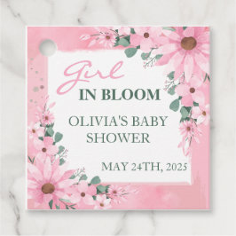 Blush Pink Girl in Blüte Kinderdusche Geschenkanhänger