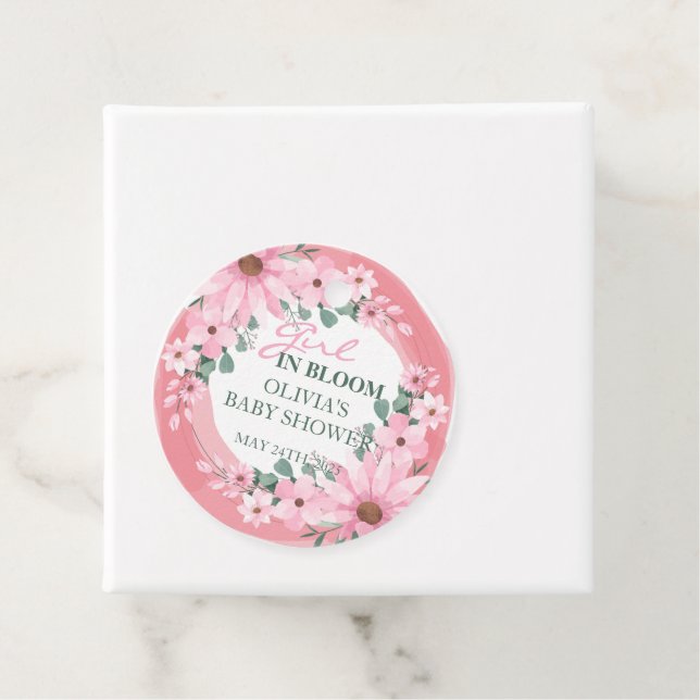 Blush Pink Girl in Blüte Kinderdusche Geschenkanhänger (Beispiel)