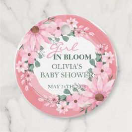 Blush Pink Girl in Blüte Kinderdusche Geschenkanhänger