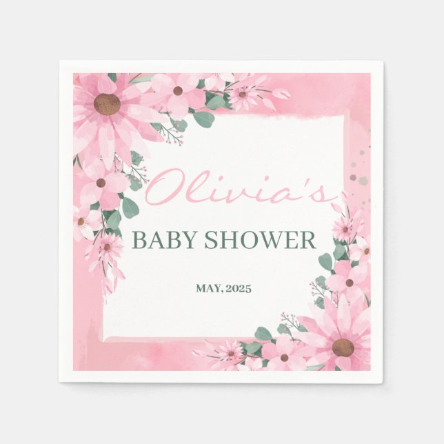 Blush Pink Girl in Blüte Kinderdusche Serviette (Vorderseite)