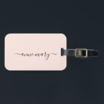 Blush Pink Girl-Individuelle Name Monogram-Geschen Gepäckanhänger<br><div class="desc">Drucken mit rot rosa Hintergrund und schwarzem Text,  können Sie nach Belieben anpassen!</div>