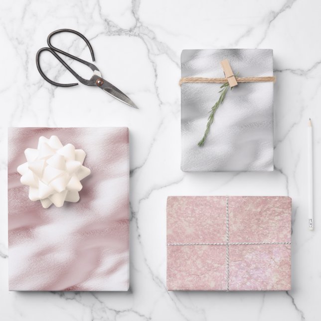 Blush Pink Glam Birthday Geschenkpapier Set (Vorderseite)
