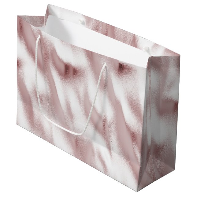 Blush Pink Glam Birthday Große Geschenktüte (Vorderseite Schrägansicht)