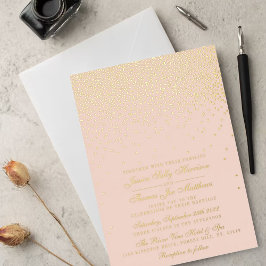 Blush Pink & Glam Confetti Wedding Real Folieneinladung