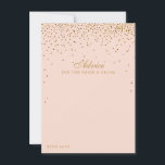 Blush Pink & Glam Gold Confetti Wedding Collection Hinweiskarte<br><div class="desc">Fügen Sie Ihrer Hochzeit eine Touch Glanz mit diesen Ratschlägen in Rosa und Gold. Das schlichte, aber stilvolle Design ermöglicht es Ihren Gästen, sich einen Ratschlag zu schreiben, damit Sie in den nächsten Jahren behalten und lesen können. Die Formulierung ist leicht zu personalisieren, sodass diese Karten schnell in Ratenkarten für...</div>