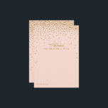 Blush Pink & Glam Gold Confetti Wedding Collection Hinweiskarte<br><div class="desc">Fügen Sie Ihrer Hochzeit eine Touch Glanz mit diesen Ratschlägen in Rosa und Gold. Das schlichte, aber stilvolle Design ermöglicht es Ihren Gästen, sich einen Ratschlag zu schreiben, damit Sie in den nächsten Jahren behalten und lesen können. Die Formulierung ist leicht zu personalisieren, sodass diese Karten schnell in Ratenkarten für...</div>