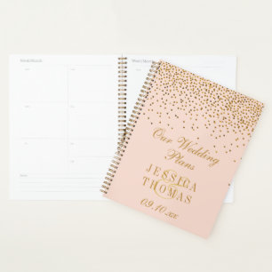 Blush Pink & Glam Gold Confetti Wedding Planer