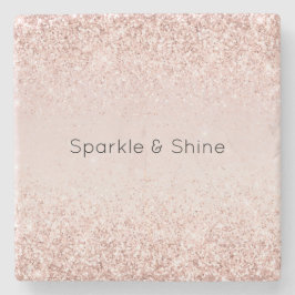 Blush Pink Glitz Glitzer Sparkasse Steinuntersetzer