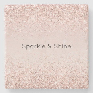 Blush Pink Glitz Glitzer Sparkasse Steinuntersetzer