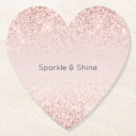 Blush Pink Glitz Glitzer Sparkasse Untersetzer