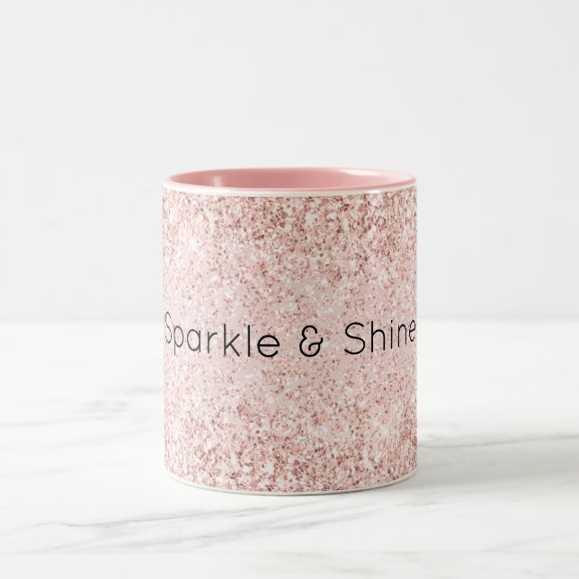 Blush Pink Glitz Glitzer Sparkasse Zweifarbige Tasse (Mittel)