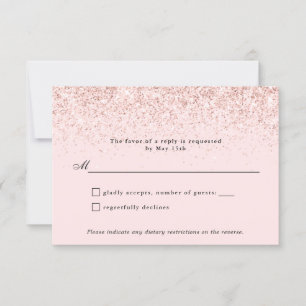 Blush Pink Glitzer Confetti Personalisiert RSVP Ca