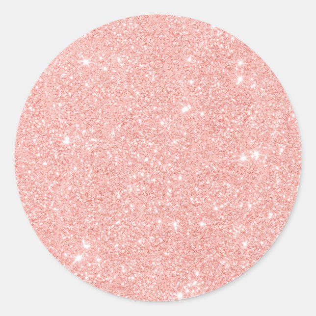 Blush Pink Glitzer Custom Trendy Runder Aufkleber (Vorderseite)