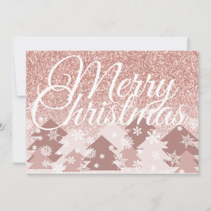 Blush Pink Glitzer Frohe Weihnachten Rosa Bäume