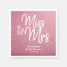Blush Pink Glitzer Glam Miss an Mrs. Brautparty