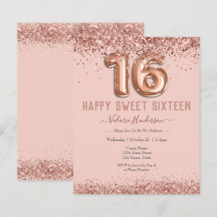Blush Pink Glitzer Happy 16. Geburtstag