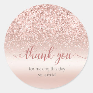 Blush Pink Glitzer Metallic Danke Sticker