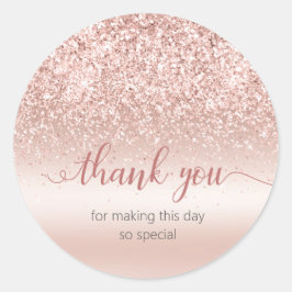 Blush Pink Glitzer Metallic Danke Sticker