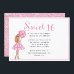 Blush Pink Glitzer Moderne Sweet 16 Geburtstagspar Einladung<br><div class="desc">Blush Pink Glitzer Modern Sweet 16 Birthday Party Einladung - Unsere funkelnd Geburtstagsfeier lädt ein blondes Mädchen ein,  das Ballons (in vielen Haarfarben erhältlich) mit moderner Schrift Typografie und rosa Glitzer hält.</div>
