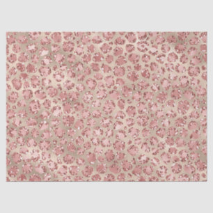 Blush Pink Glitzy Glitzer Leopard Print Seidenpapier