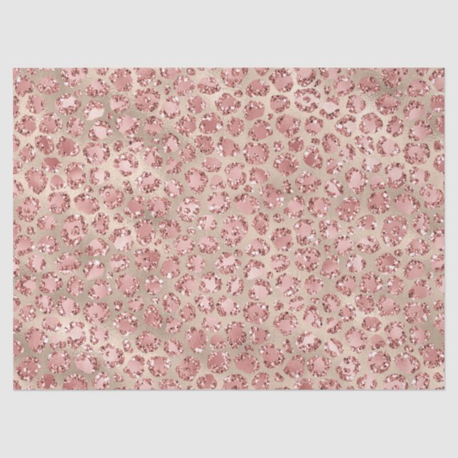 Blush Pink Glitzy Glitzer Leopard Print   Seidenpapier (Vorderseite)