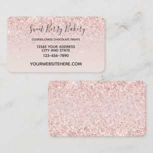 Blush Pink Glitzy Glitzer Sparkline Visitenkarte