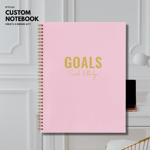 Blush Pink Goals Personalisiertes Notebook zu tun  Notizbuch