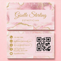 Blush Pink Gold Agate QR Code