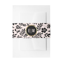 Blush Pink Gold Black Floral Wedding