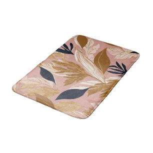 Blush Pink Gold Boho Blätter Moderne Sammlung Badematte