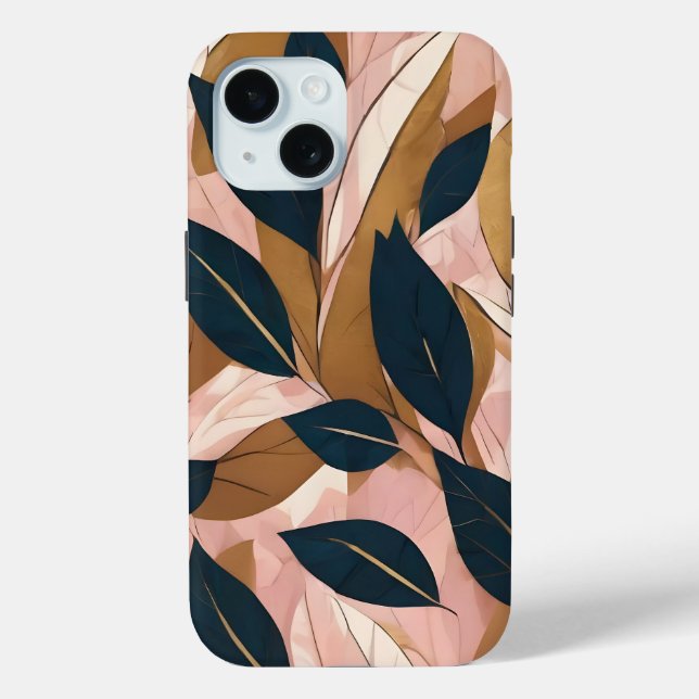 Blush Pink Gold Boho Blätter Trendy Collection Case-Mate iPhone Hülle (Rückseite)